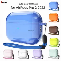 Casos de telefone celular para AirPods Pro 2 Case Clear Soft TPU Capa sem fio Bluetooth fone de ouvido capa protetora para Air Pods Pro 2 Silicone Soft Cover YQ240117