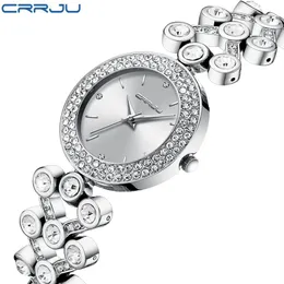 Relojes de diseño de lujo para mujer CRRJU Starry Sky Reloj femenino Reloj de pulsera de cuarzo Reloj de pulsera para mujer de moda 271c