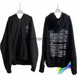 Männer Hoodies Sweatshirts Schwarz Strickjacke Reißverschluss ERD Hoodies Männer Frauen Schriftzug Auf Der Rückseite Pullover Hoodedephemeralew