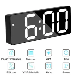 Zegar LED Modern Simple INS Student Electronic Cluc-In Alarm Mirror LUKE SCREM SILL SOLIAM Dorm Clock 240116