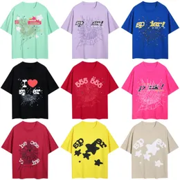 Designer SP5 mens t shirt depts Sp5der web womens tshirts graphic tee hand-painted INS splash letter round neck t-shirts clothes size S-3XL