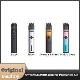 Uwell Caliburn Explorer Pod System Kit 32W Uwell Caliburn G 0.8ohm/1.0ohm 및 G2 1.2ohm 코일과 호환되는 1000mAh 배터리 내장.