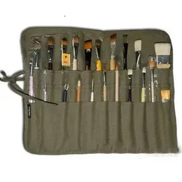Bolsa de lápis multifuncional, enrolador de lona grossa, 22 suportes, organizador, armazenamento perfeito para pincel, maquiagem 240116