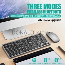 Tastiere Bluetooth 5.0 2.4G Tastiera e mouse wireless combinati Mini tastiera multimediale Set mouse per laptop PC TV iPad Macbook Android J240117