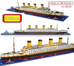 1860pcs RMS Titanic Model Large Cruise ShipBoat 3D Micro Building Blocks Bricks Collection DIY Toys for Children Christmas Gift 29881095