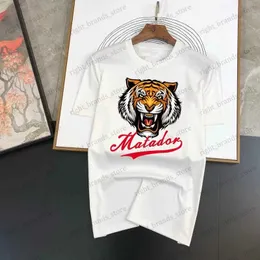 T-shirts pour hommes Tiger Print Design de luxe T-shirt pour hommes 100% coton Casual Street Vêtements surdimensionnés Tops à la mode T-shirts pour hommes Livraison gratuite T240117