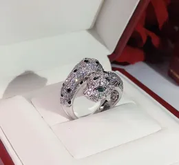 Personlighet Domineering Double Black Spot Leopard Head Ring Women039S Ring Luxurious Dance Giving Gifts Golde9853776