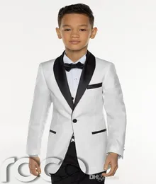 Nova moda menino branco roupa formal bonito menino criança traje de casamento blazer festa de aniversário baile ternojacketpantstievest 2352829