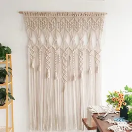 Tapeçarias boêmias cortina tapeçaria parede pendurado macrame tecido porta cortina divisor sonho apanhador para quarto sala de estar 240117