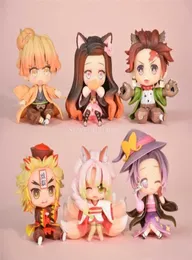 Anime Figura Kamado Nezuko/Kanroji Mitsuri/Rengoku Kyujurou/Kochou Shinobu Action Kimetsu No Yaiba Figurine 2201187845390