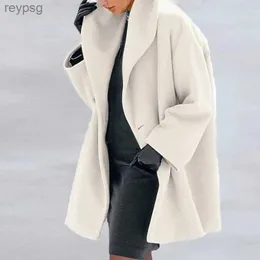 Couro feminino couro falso 2022 jaqueta feminina inverno casaco de lã de inverno jaqueta feminina quente fino longo sobretudo outwear yq240116