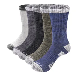 YUEDGE Men Walking Hiking Socks Cotton Moisture Wicking Cushioned Training Athletic Sports Crew for Size 3746 240117