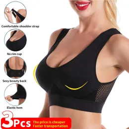 3 Pcs Sexy Seamless Bra Without Frame Underwire Push Up Bras Sports Top Women's For Women bh Woman Large Size Plus Bralette 240116