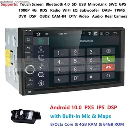 Yeni 7 "Evrensel Sekiz Çekirdek 2din Araba Android 10.0 Radyo Multimedya Oyuncu PX5 4G RAM 64G ROM GPS Navigasyon IPS Ekran Otomotivo WiFi