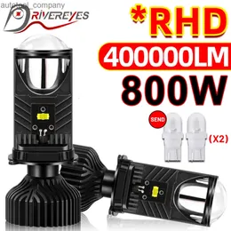 새로운 H4 LED 프로젝터 렌즈 RHD 400000lm 미니 H4 LED 렌즈 자동차 헤드 라이트 전구 CSP 칩 하이 로우 빔 800W CANBUS TURBO LIGHT 12V 24V