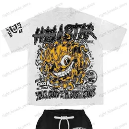 Erkek Tişörtler Harajuku Demon Baskı Tişörtü Kadın Sokak Giyim Grunge Grafik T Shirts Kore Goth Gothic Y2K Top Yeni Kadın Giyim T240117