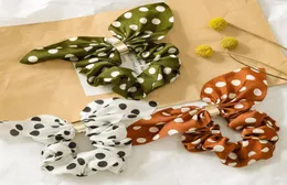 Çocuklar Polka Dots Bows Saç Scrunchie Butik Kızlar Metal Toka Tavşan Kulak Kafa Bandı At kuyruğu Tutucu Çocuklar Prenses Saç Accesso7067451