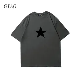 Y2k estética muitas cores camisetas de algodão 2000s estrelas impressão streetwear manga curta verão casual moda elegante camisetas 240116