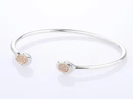 Signe plaqué or jaune Bracelet ouvert Bracelet en argent sterling 925 Femmes Filles Cadeau de fête Bijoux avec coffret original pour bracelets P6835835