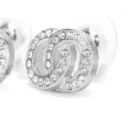 2024 designer Luxury brand lady Earrings Mini 1.15CM Stud Earring 18K Gold Plated Silvery Diamond Earings for Womens Holiday gift
