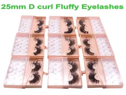 25mmcurl False Eyelash Extension Faux Mink Lashes Long Dramatic Fluffy 두꺼운 속눈썹 수제 아이 메이크업 10 Styles7933583