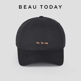 Beautoday Alphabet Embroidery Baseball Caps Women Pure Cotton Curlybrim Hats Simple Ladies Exclied Handmade H23 240116