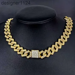 Grande barato ouro hipoalergênico hip hop moissanite gelado solto baguette cubana link chain 15mm colar jóias para homem