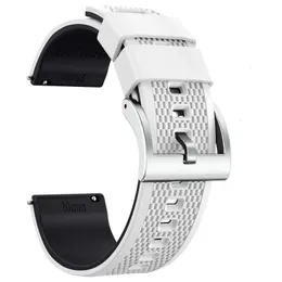 Hemsut White Silicone Watch Bands 18mm 20mm2mm 22mm relect relear relect strap للرجال نساء بديل ناعم 10 ألوان 240116