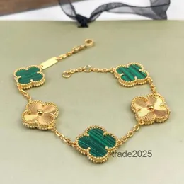 Designer Bracelet Cleef Van Four Leaf Clover Bracelet Van Clover Bracelet Leaf Clover Bracelet Natural Shell Gemstone Gold Plated Designer for Woman T0p Quality Off