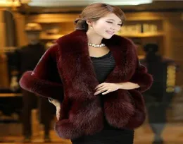 Winter Wedding Cloak Bridal Faux Fur Wraps Warm Shaws Outerwear Corean Women Stupy Prom Plar Evening Party PDK0679756539