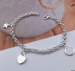 Schönes Armband aus 925er Silber, elegant, lässig, einfach, hochwertig, fünfzackiger Stern, Titanstahl, Paararmbänder, Damen, Valentinstag, Hochzeit, Party, Schmuck, Geschenk