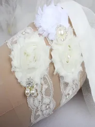 Garne giarrettiere per matrimoni per la sposa per gamba per avorio da sposa set di cinghia di pizzo cristalli di strass in pizzo cristalli di chiffon più dimensioni fatte a mano in stock7245359