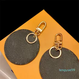 Wavy Pattern PU Leather Circular Keychain Accessories Fashion Key Chain Keychains Buckle for Men Women Hanging Decoration