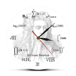 Wall Clocks Sir Isaac Ton Famous English Mathematician Physicist Astronomer Math Equation Clock Educational Science Art Watch