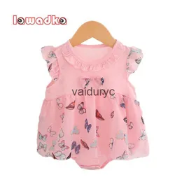 Sets lawadka 3m 6m 9m algodão+malha bebê bodysuits Summer Baby Wear roupas de macacão infantil para meninas Roupas infantil 2022 Novo H240508