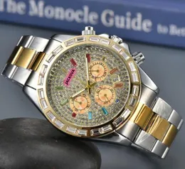 Popolare anello di diamanti colorati cielo quadrante stellato orologi da uomo batteria al quarzo cronografo completamente funzionale cronometro analogico casual automatico giorno data orologio montre de luxe