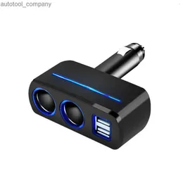 Ny Accnic Universal 2 Ways Car Auto Cigarette Lighter Dual USB Charger Socket Power Adapter 2.1A / 1.0A 80W Splitter Charger 12V
