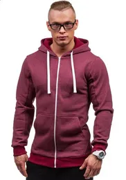 Hochwertiger Sudaderas Custom Casual Sport Plain Zip Up Blank Hoodie Baumwolle Lauffleece Gym Reißverschluss Herren Hoodie 240117