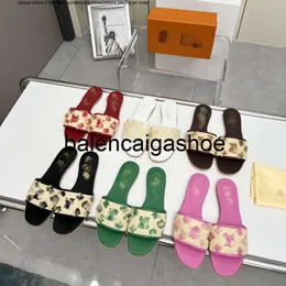 Lvity Louisevittonly Women Slippers Top Quality Slies Slides Slides Pp Straw Canvas Espadrilles Embroidery Summer Multicolor Multicolor Mule Mule loc