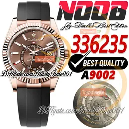 N V3 42 mm Sky 336235 A9002 Kalendarz komplikacji Automatyczne męskie zegarek 18K Rose Gold Brown Brown Dial Stark gumowe super edycja trustime001 zegarki