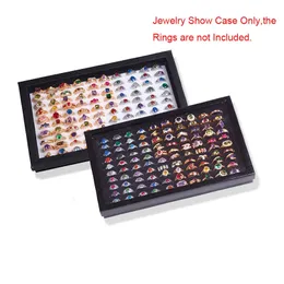 100 gniazd Pierścienie Wyświetlacz Stojak do przechowywania pudełka pierścieniowe Organizator biżuterii Organizator Show Case Trumk #228405 240117