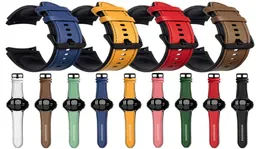 Cinturino in pelle con estremità curva in silicone per Samsung Galaxy Watch 4 Classic 46mm 42mm Galaxy Watch4 44mm 40mm Cinturino di ricambio H0911781067