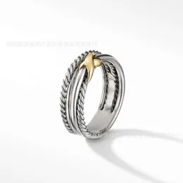 2024 디자이너 David Yuman Jewelry Bracelet XX 925 Sterling Silver Twisted Cross X Ring Classic Ring