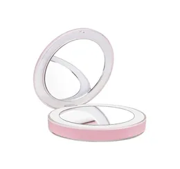 Makeup Mirror Lights LED MINI MICRO USB CONNECT CABLE 1X 3X Förstora handhållen Fold Liten Portable Buildin Battery Chargeable6053079