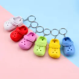 لطيف 3D Mini Eva Beach Hole Little Shoe Keychain Girl Girl Accessories Decoration Keyring Floating Key Chain 0117