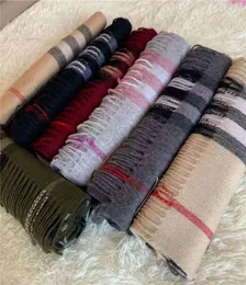 Womens Winter Cashmere Scarf Highend Soft Thick Fashion Scarves Mens och Women Designers Luxurys Scarfs With Box Present Bag kvitto2715765