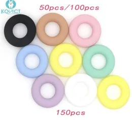 Kovict 50100150pcs Round Silicone Teether Beads Baby Beaby Bead Ring 43mm Food Grade Nety 2108122942976