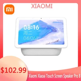 Speakers Xiaomi Xiaoai Touch Screen Speaker Pro 8 Bluetooth 5.0 Inci Tampilan Digital Jam Alarm WiFi Speaker Koneksi Kamera Pintar Video