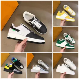 Designer Casual Shoes Men Abloh Sneakers Virgil 1s 1 Calf Leather Sneakers Fashionable Women White Green Red Letter Thick Sole Lace Up Low Top Sneakers