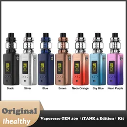 Kit vaporesso gen 200 original com tanque itank 2, 8ml, 220w, bateria 18650, bobina de malha gti, 0,2ohm/0,4ohm, vaporizador de cigarro eletrônico